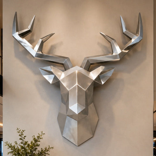 OSO Stainless Steel Aurelian Stag Sculpture Stainless Steel Aurelian Stag Deer Sculpture