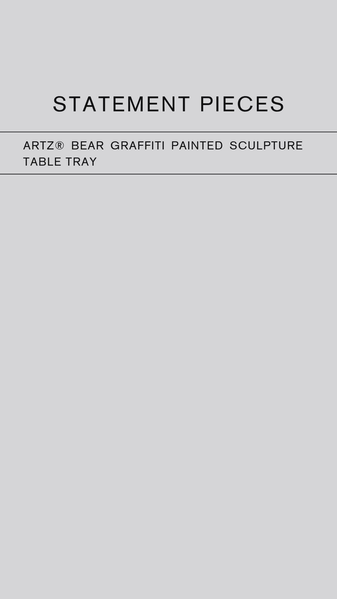 ArtZ® Bear Graffiti Painted Sculpture Table Tray Sculptures