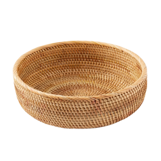 ArtZ® Hand-Woven Round Rattan Wicker Basket - ArtZMiami