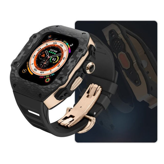 Carbon Fiber Luxury Apple Watch Cases for Apple Watch Ultra, Ultra 2, 9, 8, 7, 6, 5, 4, SE