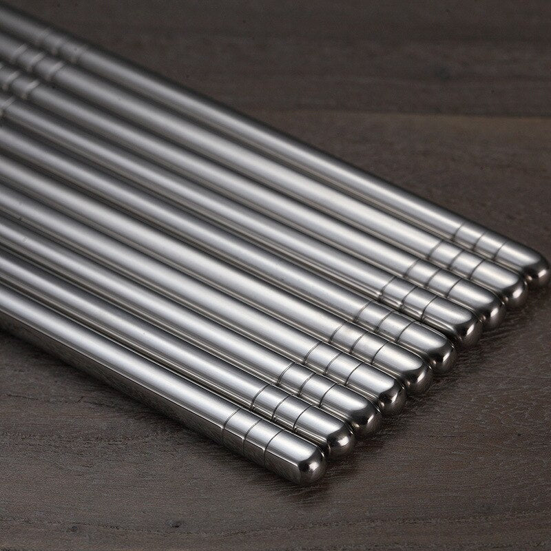 So Fancy Stainless Steel Chopsticks 5 Pairs - ArtZMiami
