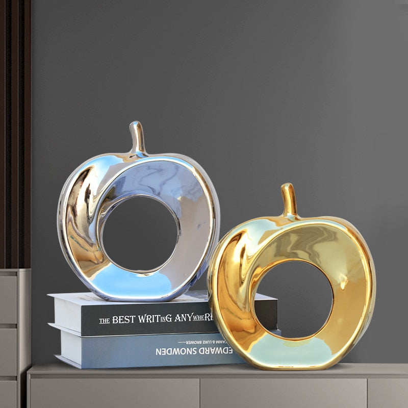ArtZ® Electroplated Abstract Apple Sculpture