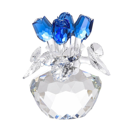 ArtZ® Crystal Rose Figurine Crystal Figurines Blue Roses