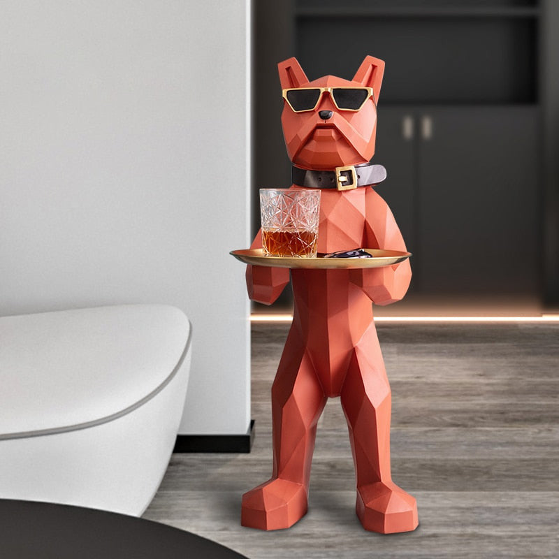 ArtZ® Bulldog Nordic Sculpture Tray Table - ArtZMiami