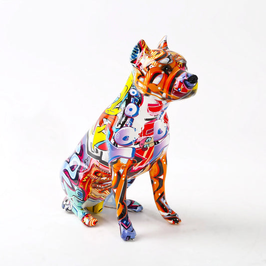 ArtZ® Staffordshire Terrier Graffiti malet statue
