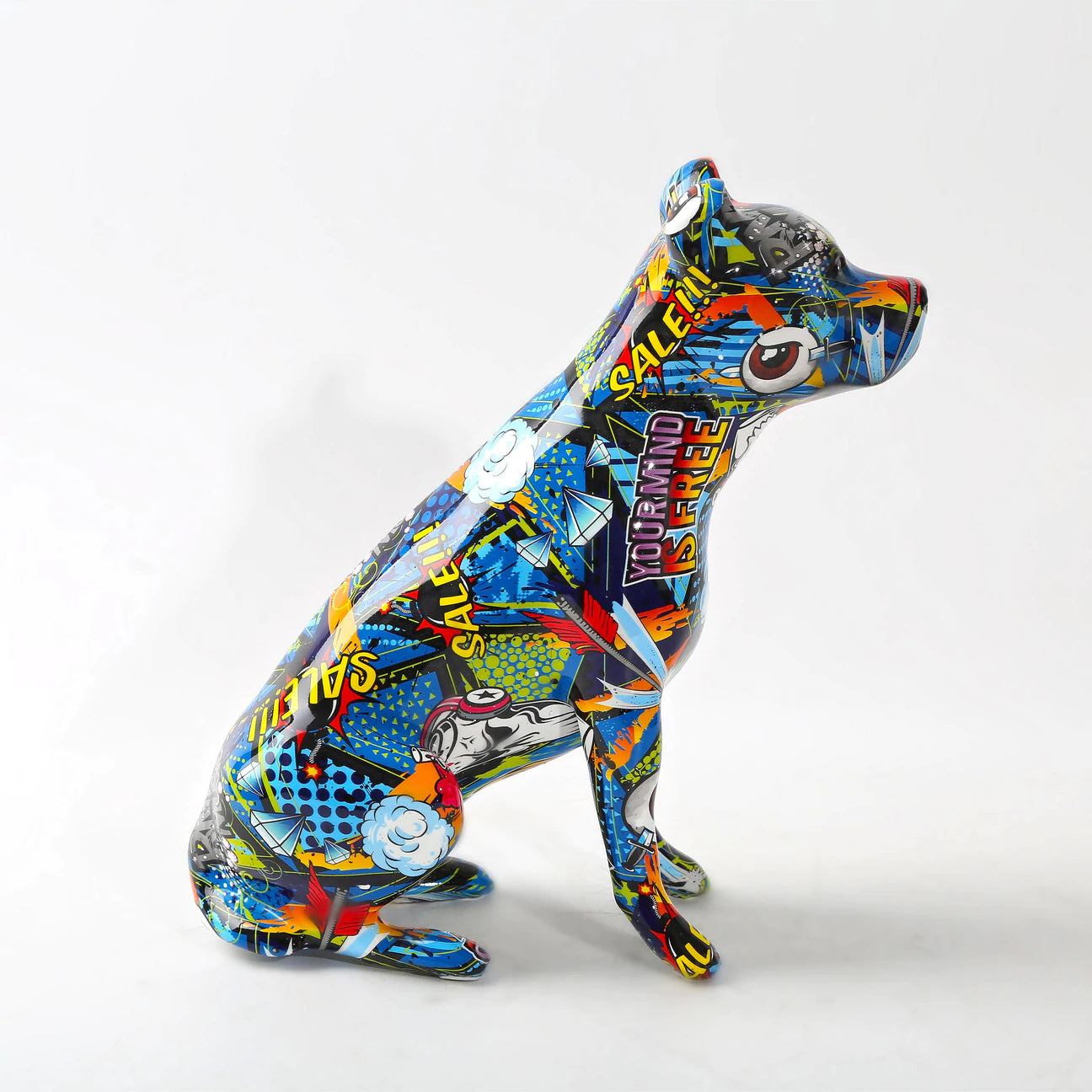 ArtZ® Staffordshire Terrier Graffiti Painted Statue