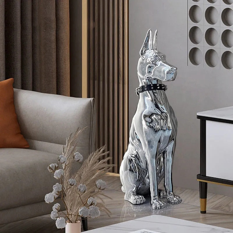 ArtZ® Electroplated Doberman Dog Statue - Splentify
