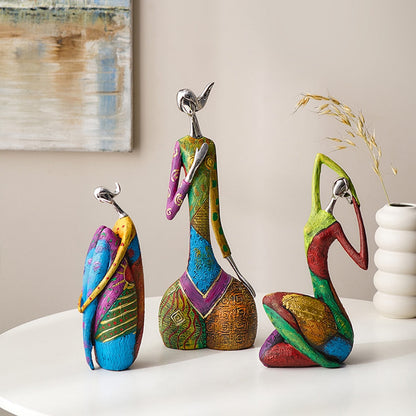 ArtZ® Abstract Colorful Women Sculptures Sculptures Whole Set (3 Sculptures)