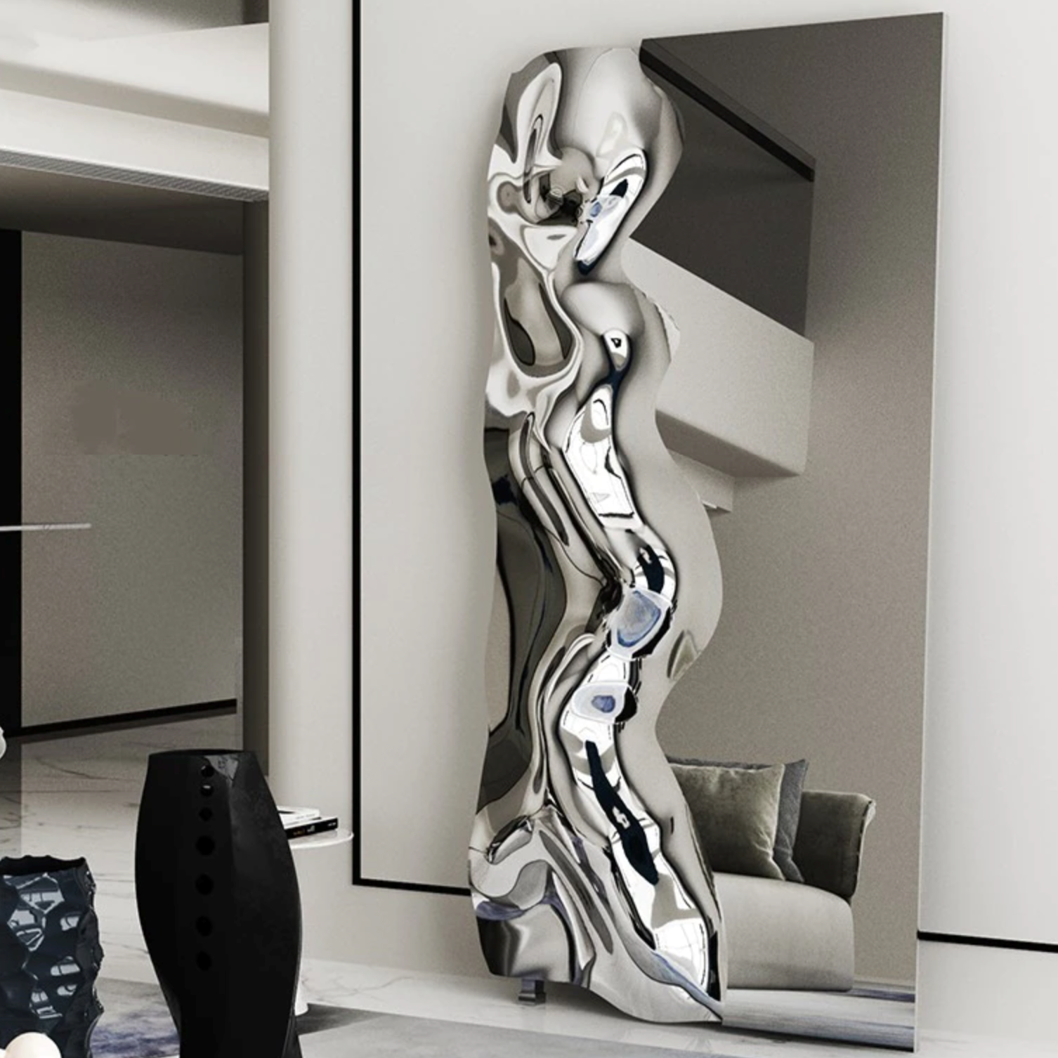 ArtZ® Stainless Steel Lava Mirror – ArtZMiami ArtZ® Stainless Steel Lava Mirror – ArtZMiami