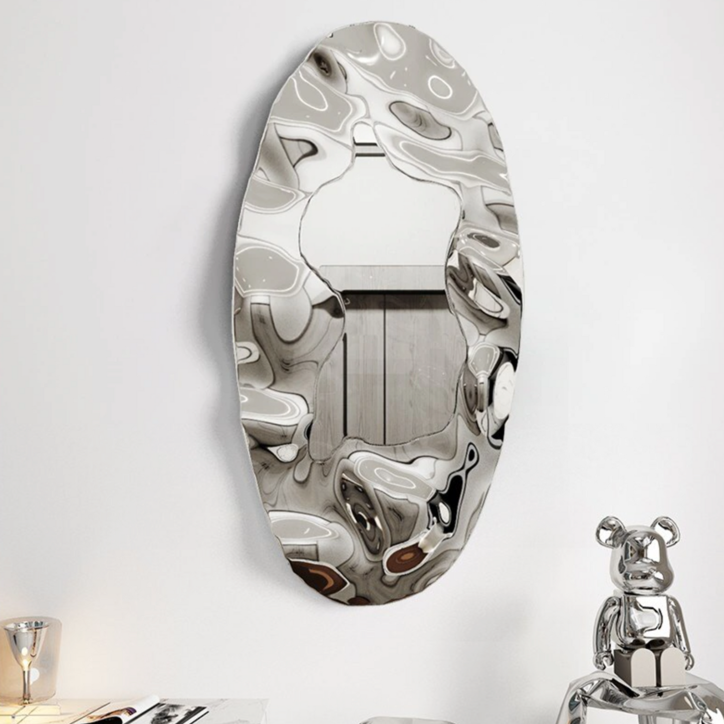 ArtZ® Stainless Steel Oval Mirror