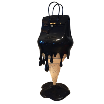 ArtZ® So Fancy Ice Cream Bag Sculpture Sculptures Black 12 inch by 4.5 inch by 4.5 inch (30.5 x 11.5 x 11.5 cm)