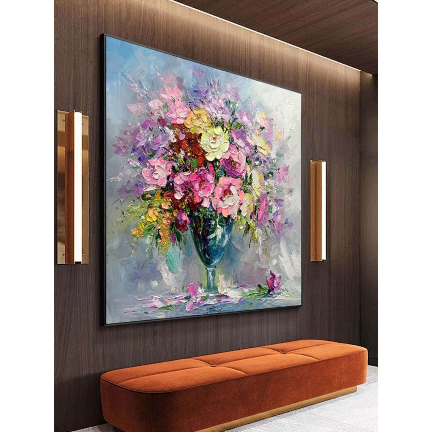 ArtZ® Happy Flowers Hand Painted Oil Painting On Canvas – ArtZMiami ArtZ® Happy Flowers Hand Painted Oil Painting On Canvas – ArtZMiami
